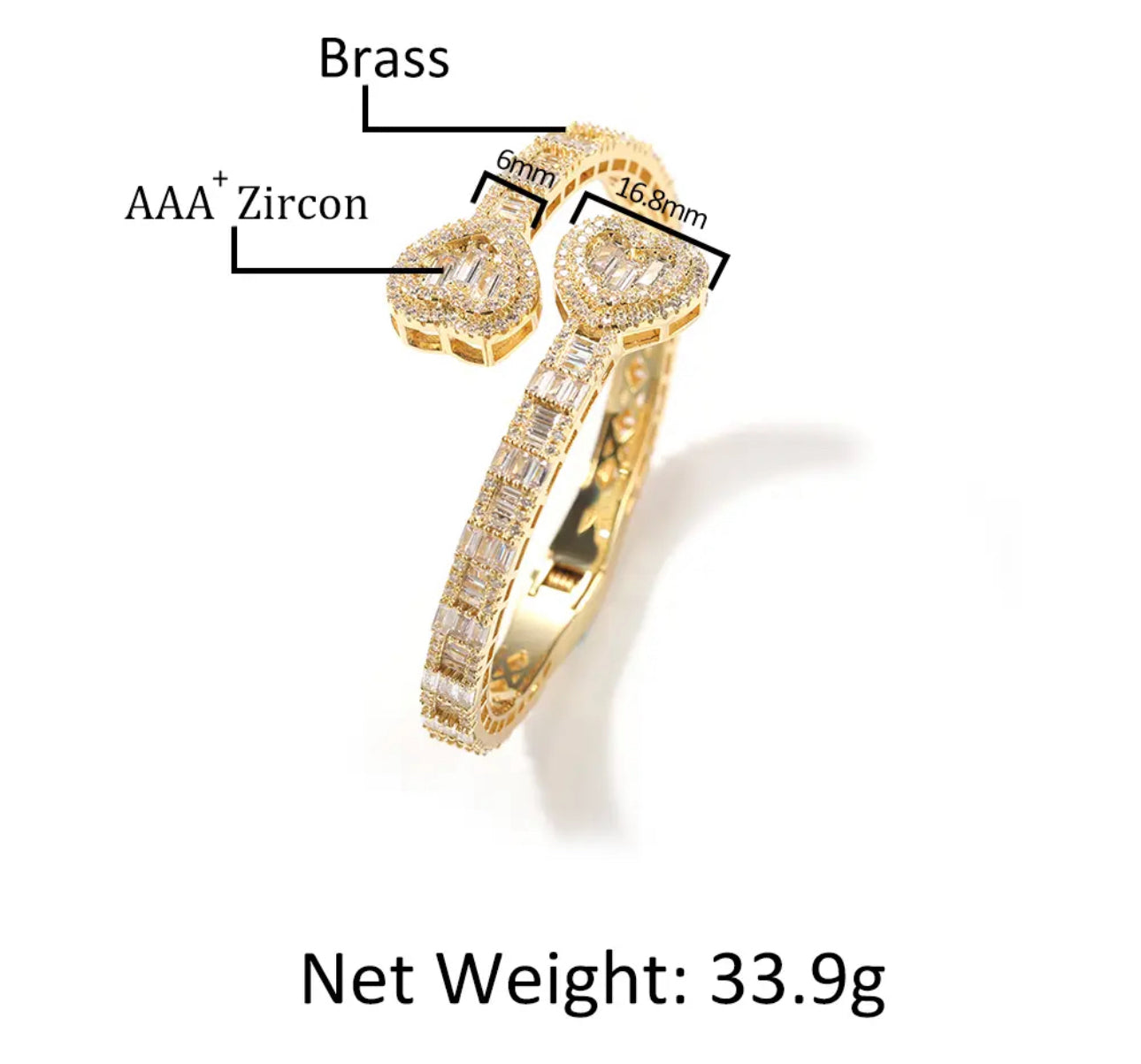 Heart Lover Hinged Bangle Bracelet