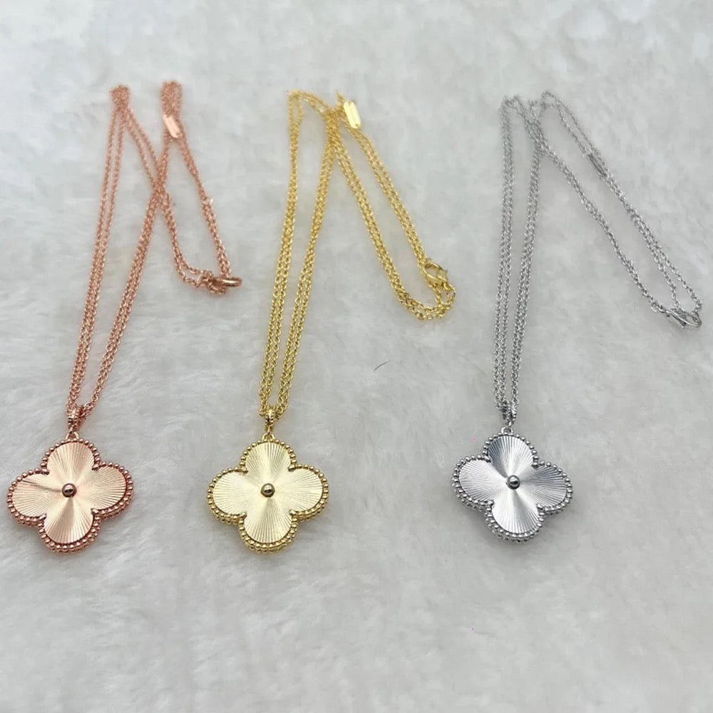 Big Clover Energy Double Chain Sterling Silver Necklace