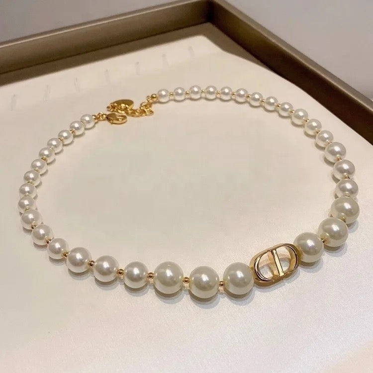 Pearl Gold Initial C & D Gold Bracelet
