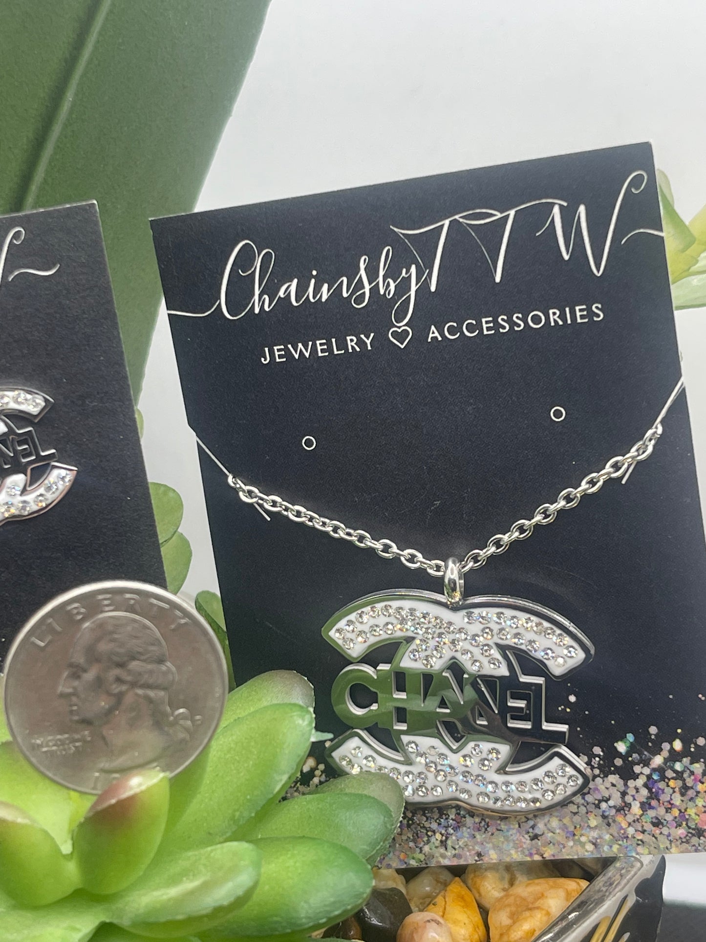 CC Inspired Necklace & Earrings Set