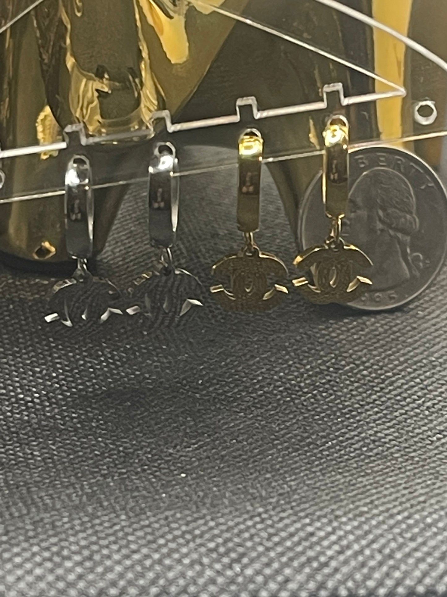 Huggie Dangling CC Earrings