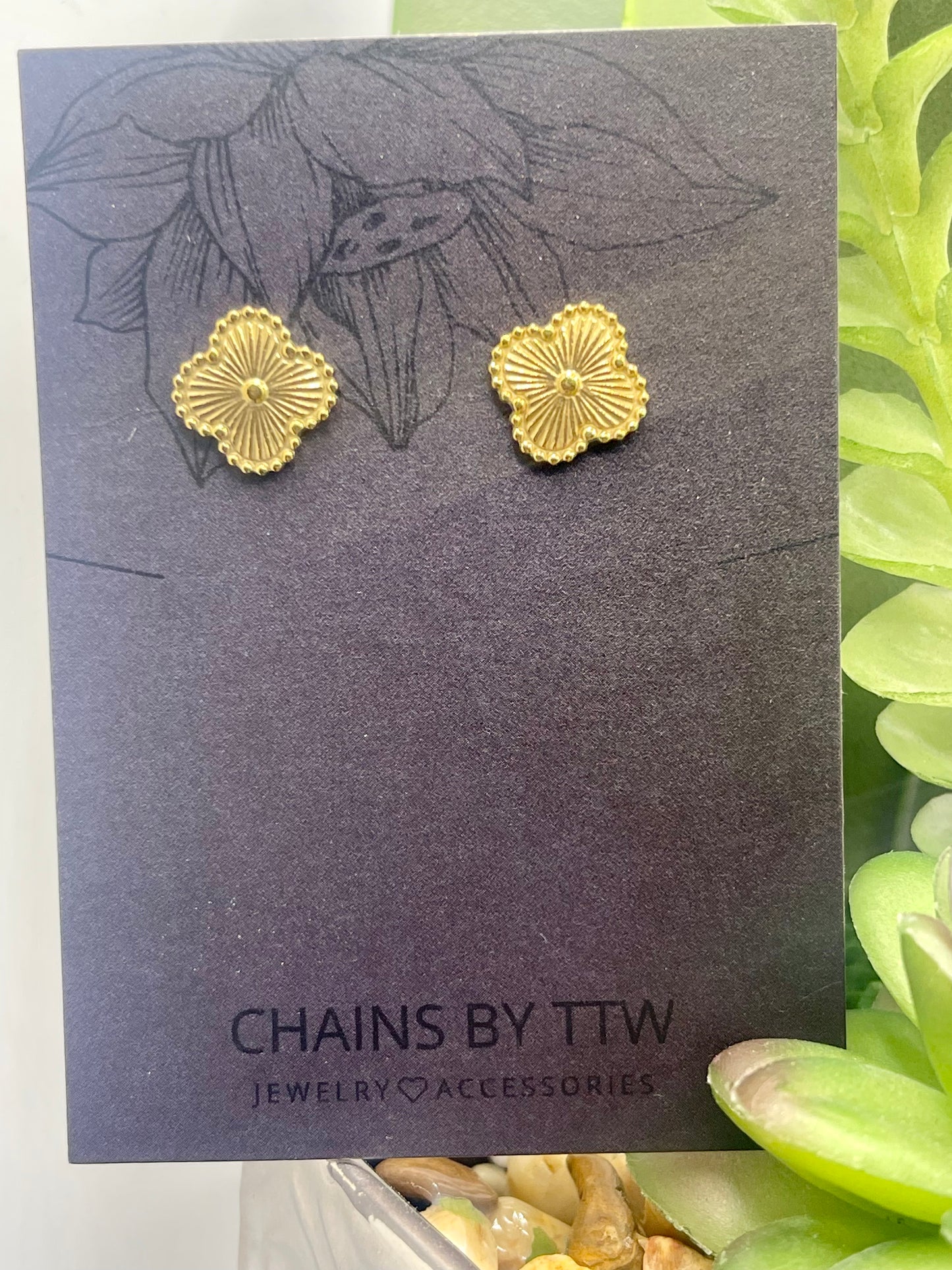 Lucky Clover Stud Earrings