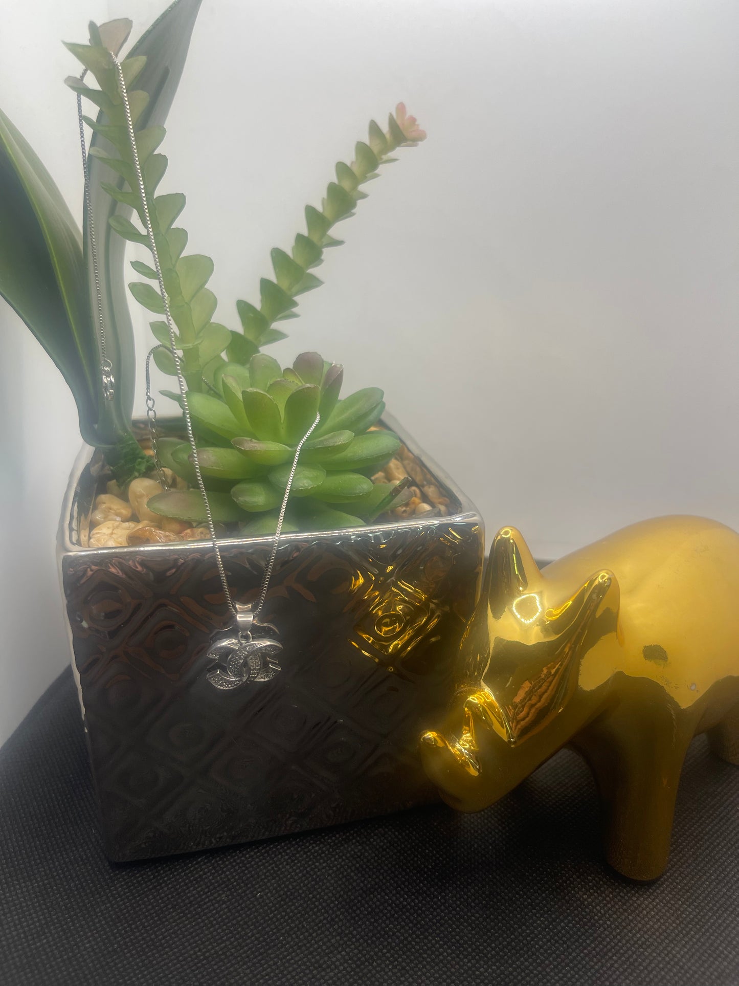 Chunky CC Pendant Inspired Necklace