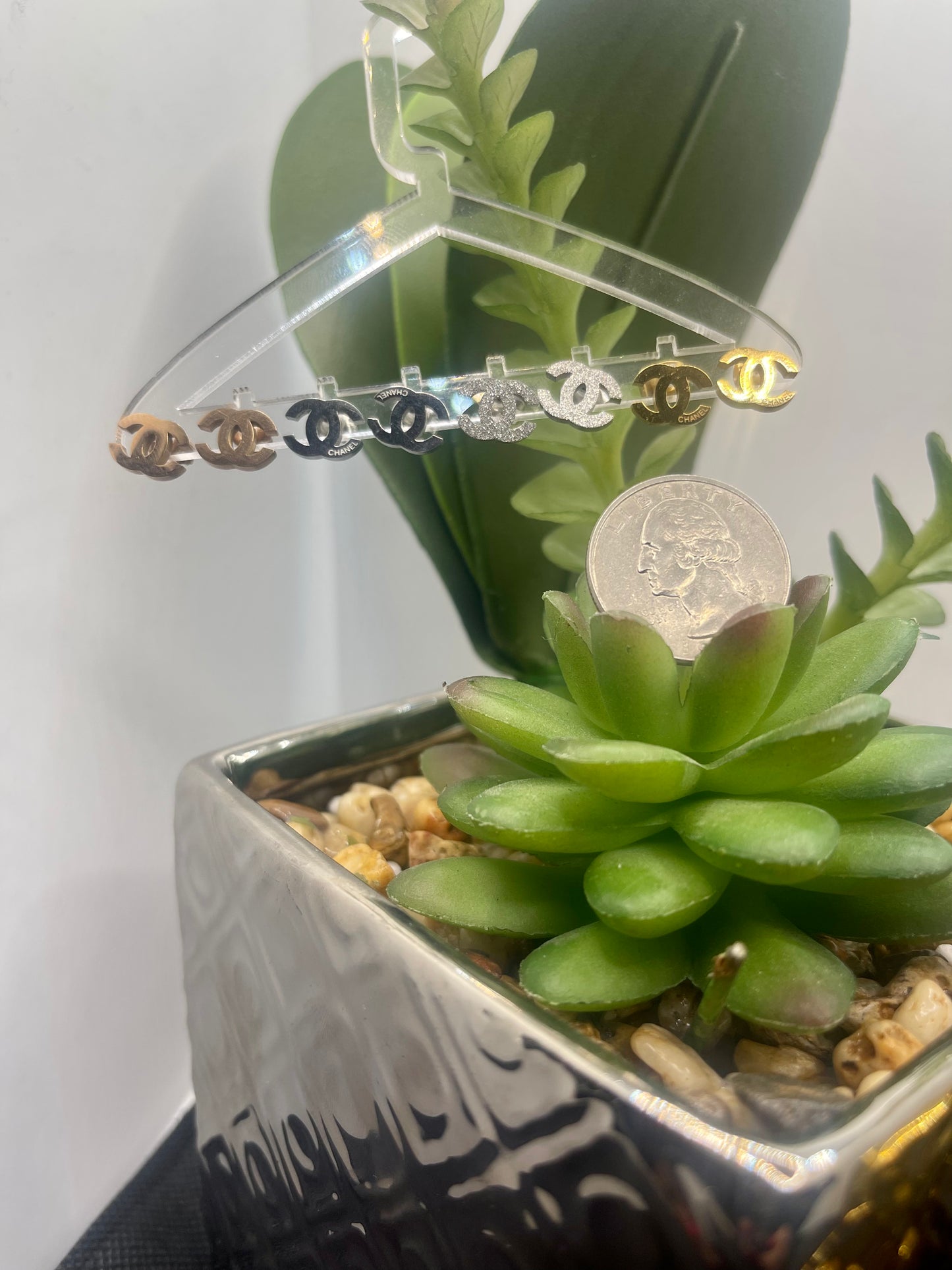 Mini Initial C is for Caring Earrings