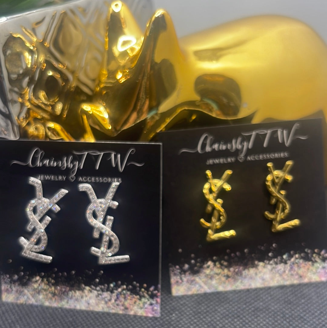 Young Stupid Love Rhinestone or Bamboo Style Fashion Earrings