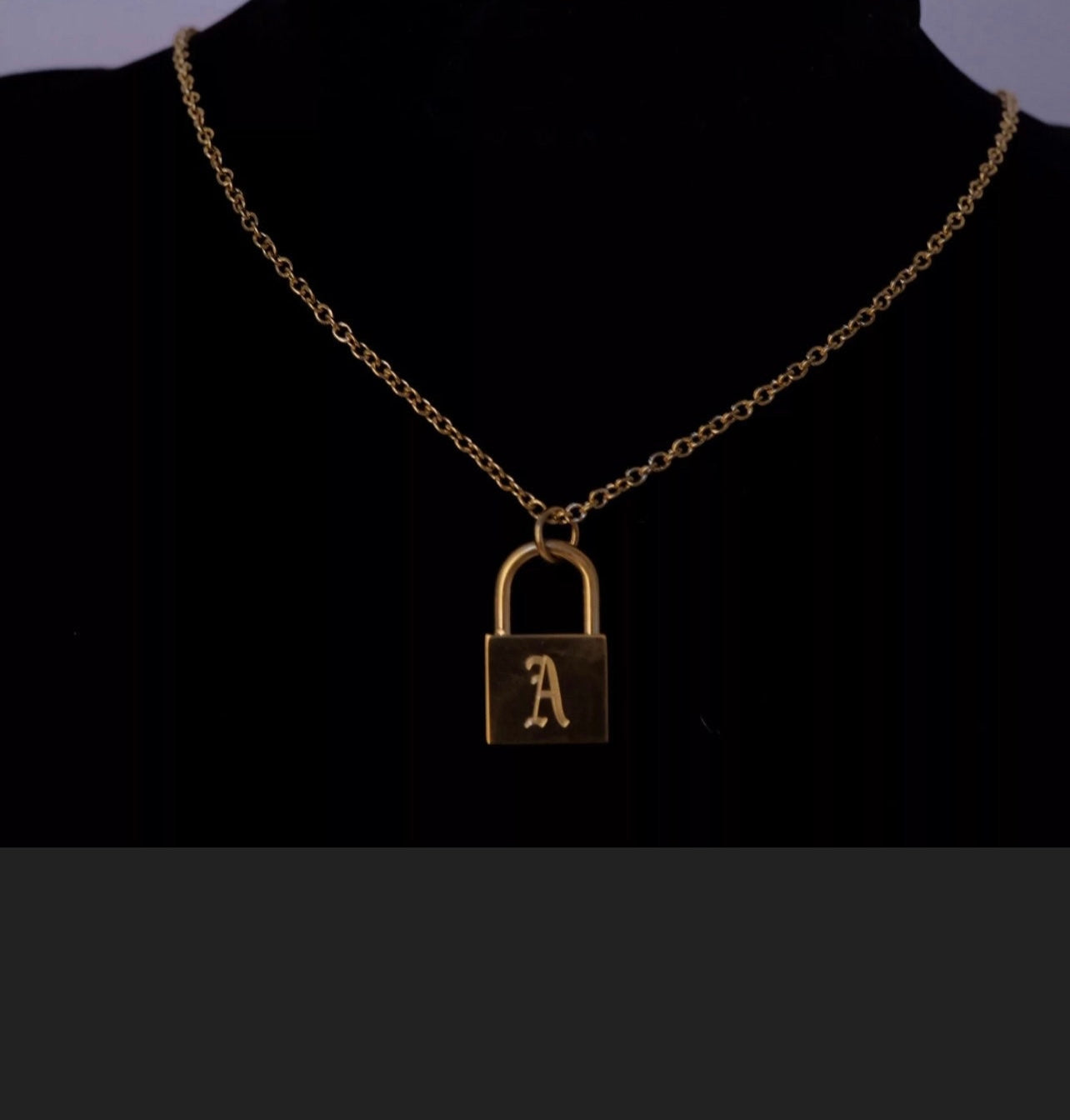 Gold Padlock Pendant Necklace