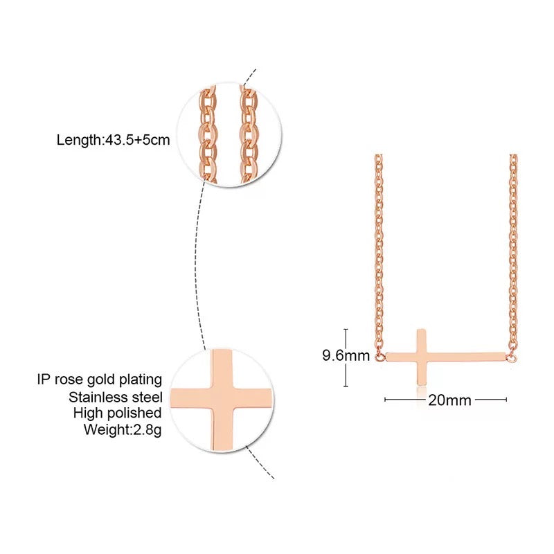 Horizontal Cross Necklace