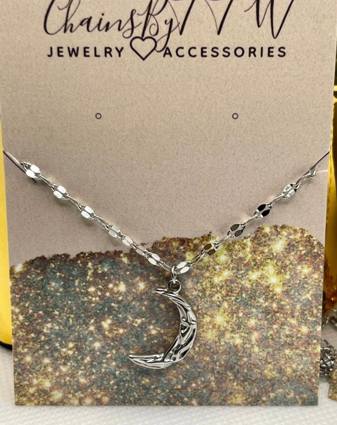 Romantic, Moon Lips Chain Necklace