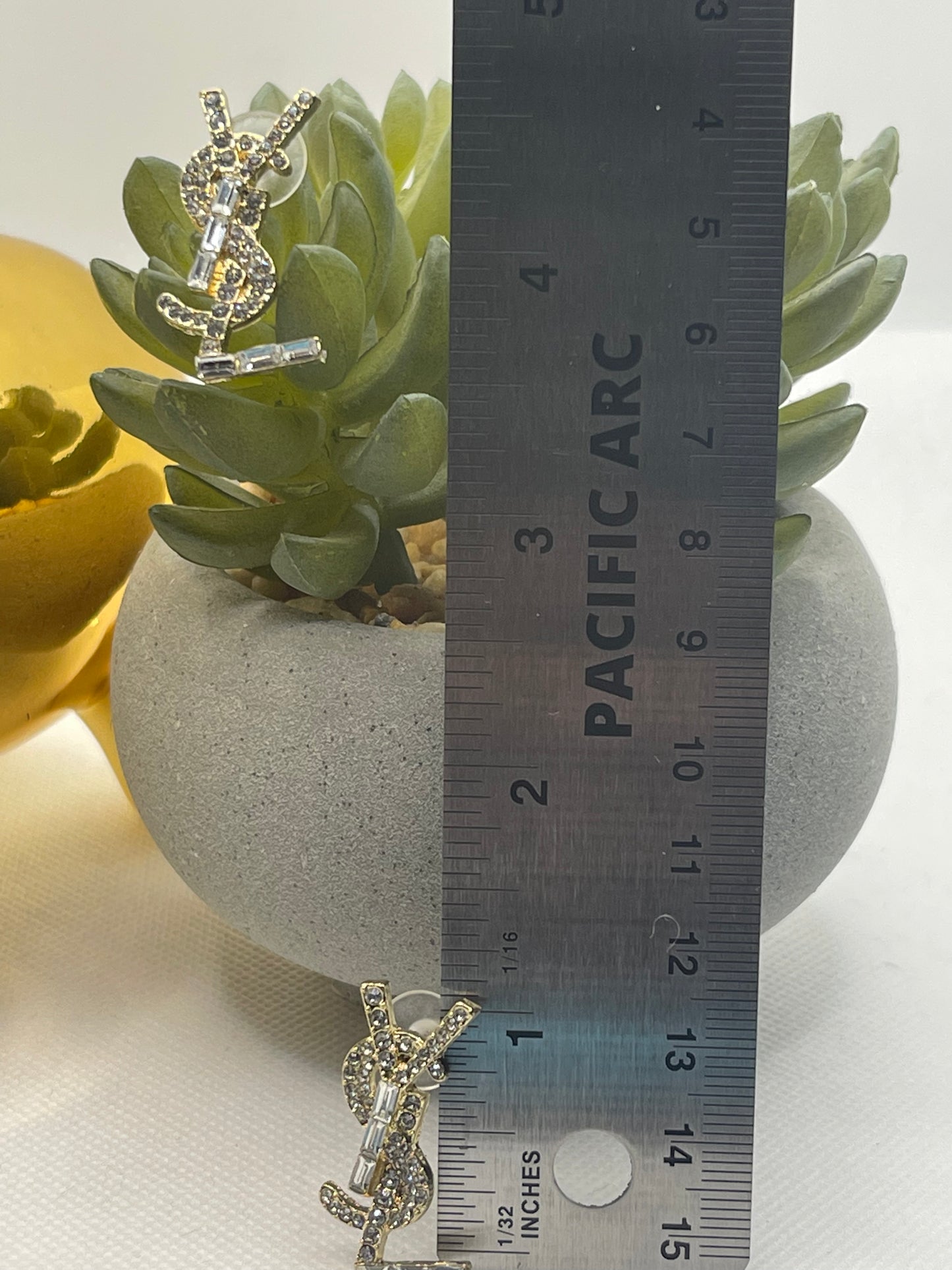 Baguette Style Young Stupid Love Rhinestone Earrings