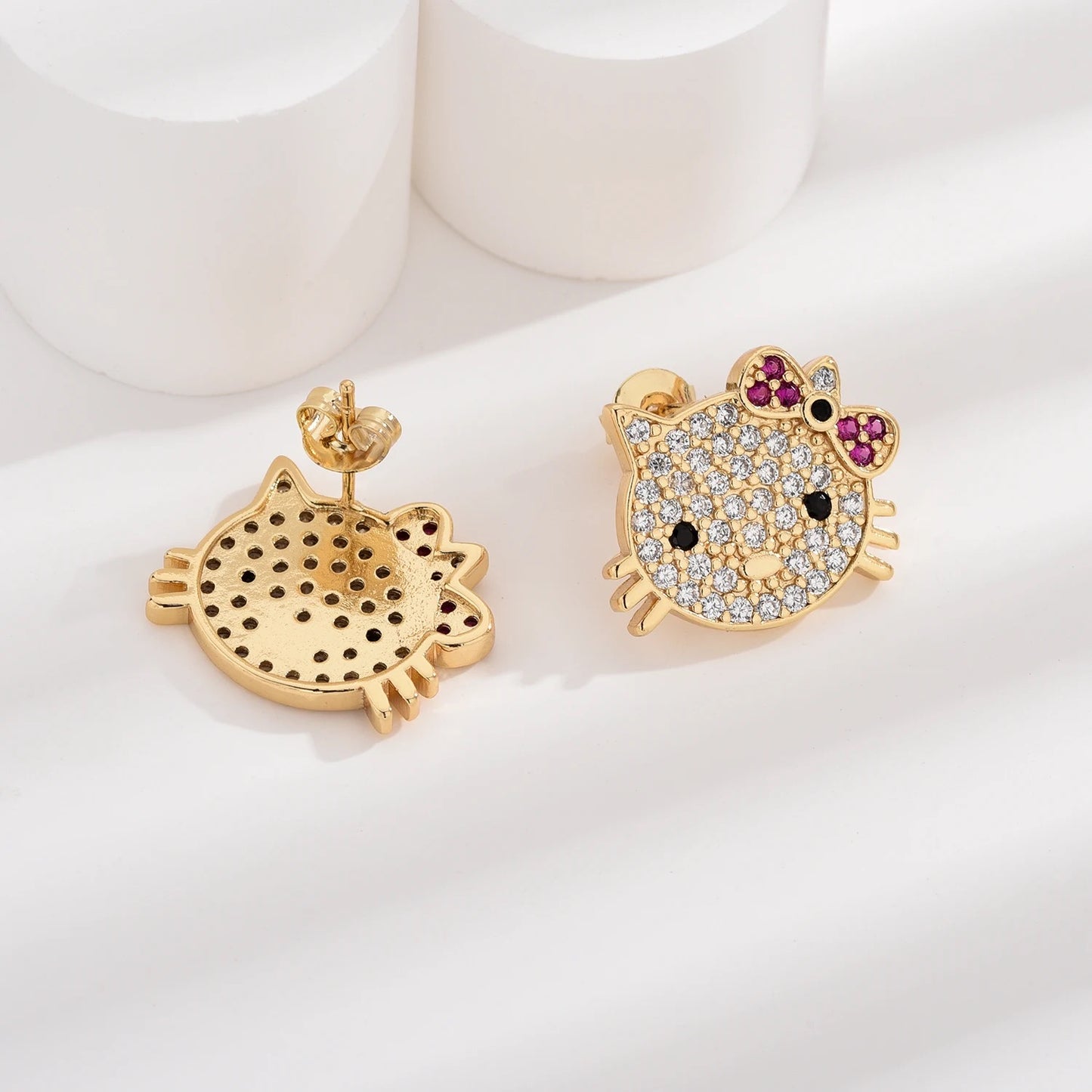Meow Bling Kitty Stud Earrings