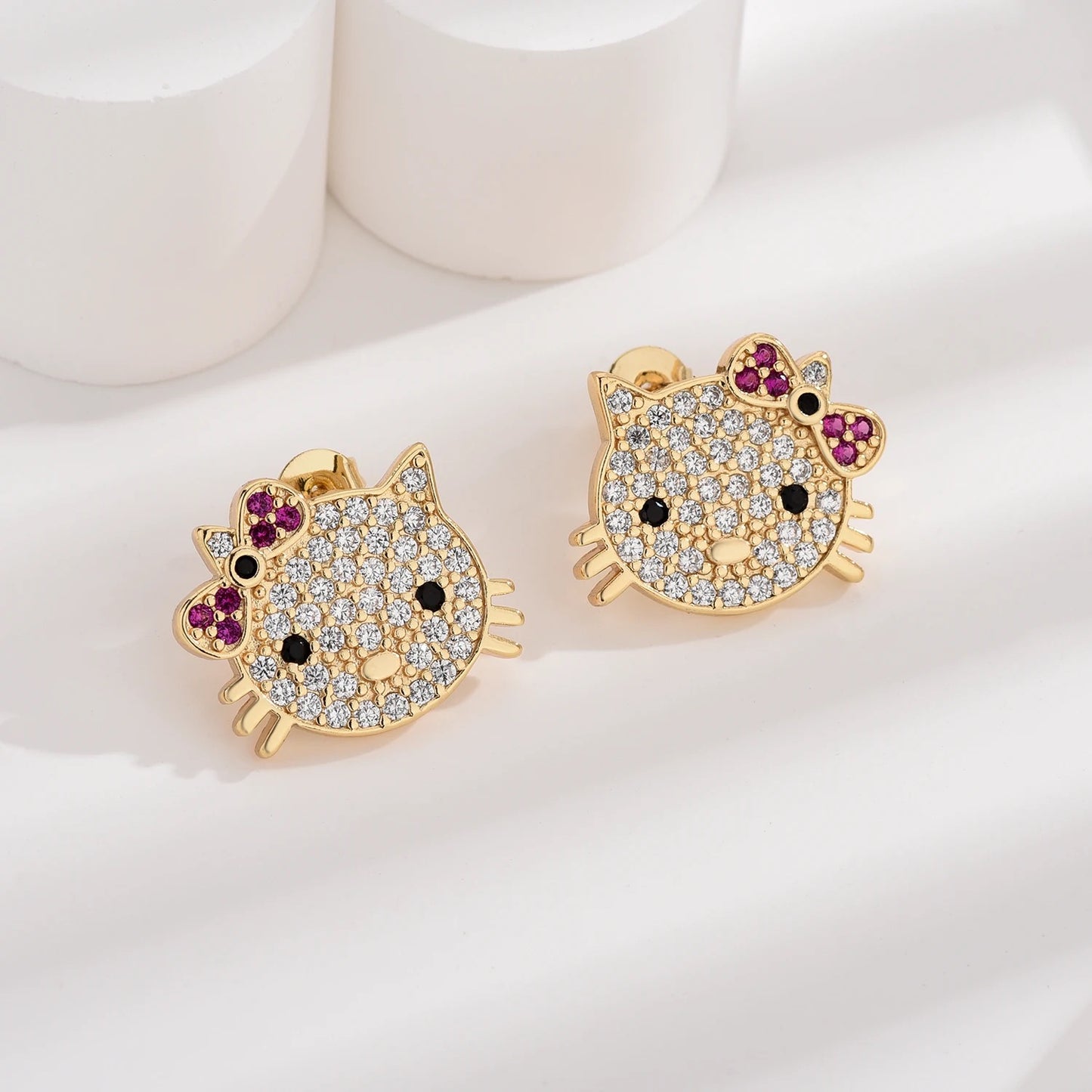 Meow Bling Kitty Stud Earrings