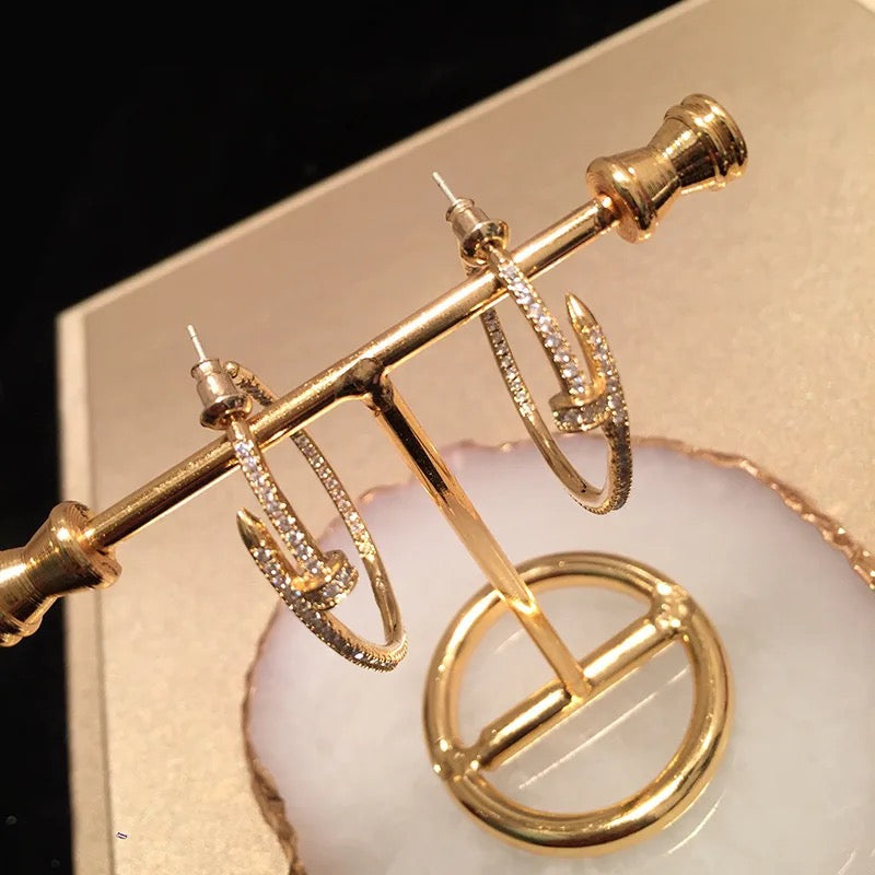 Nailhead, Medium Hoop Earrings