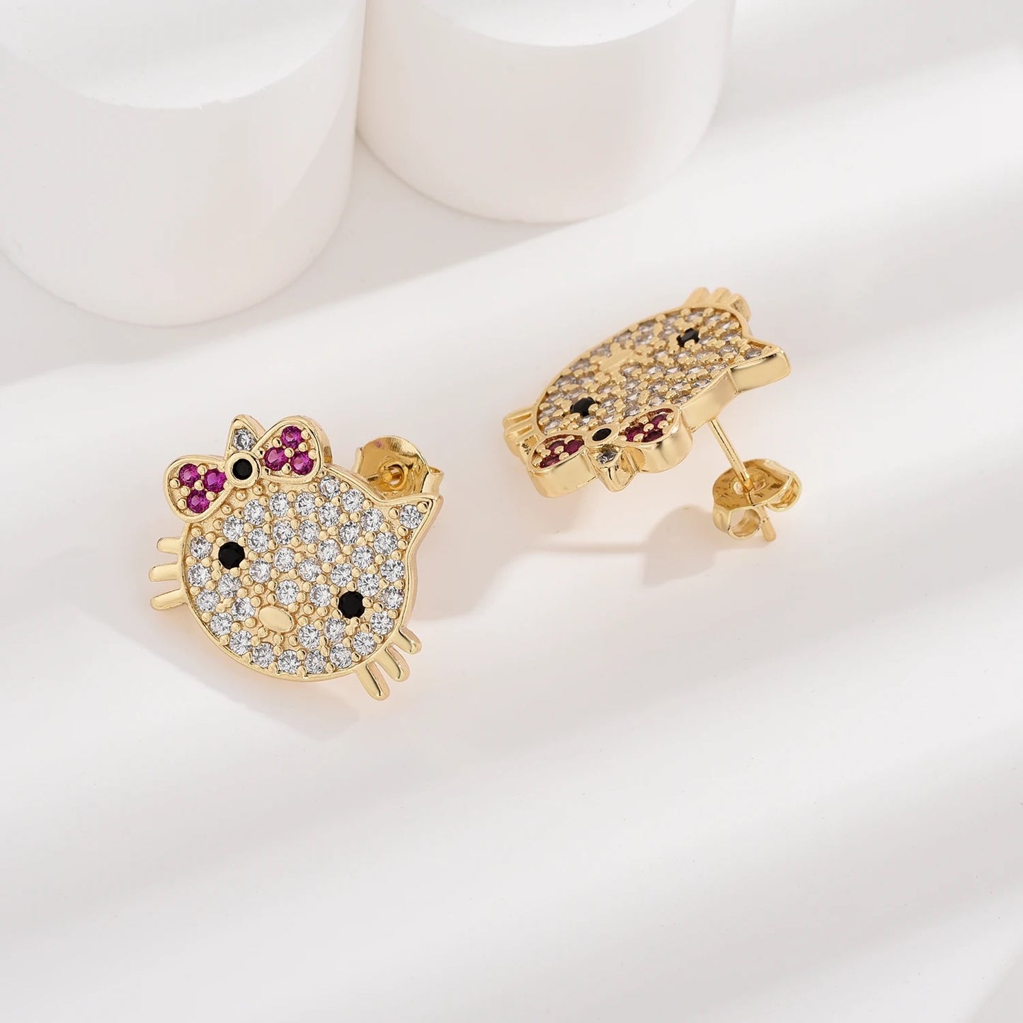 Meow Bling Kitty Stud Earrings