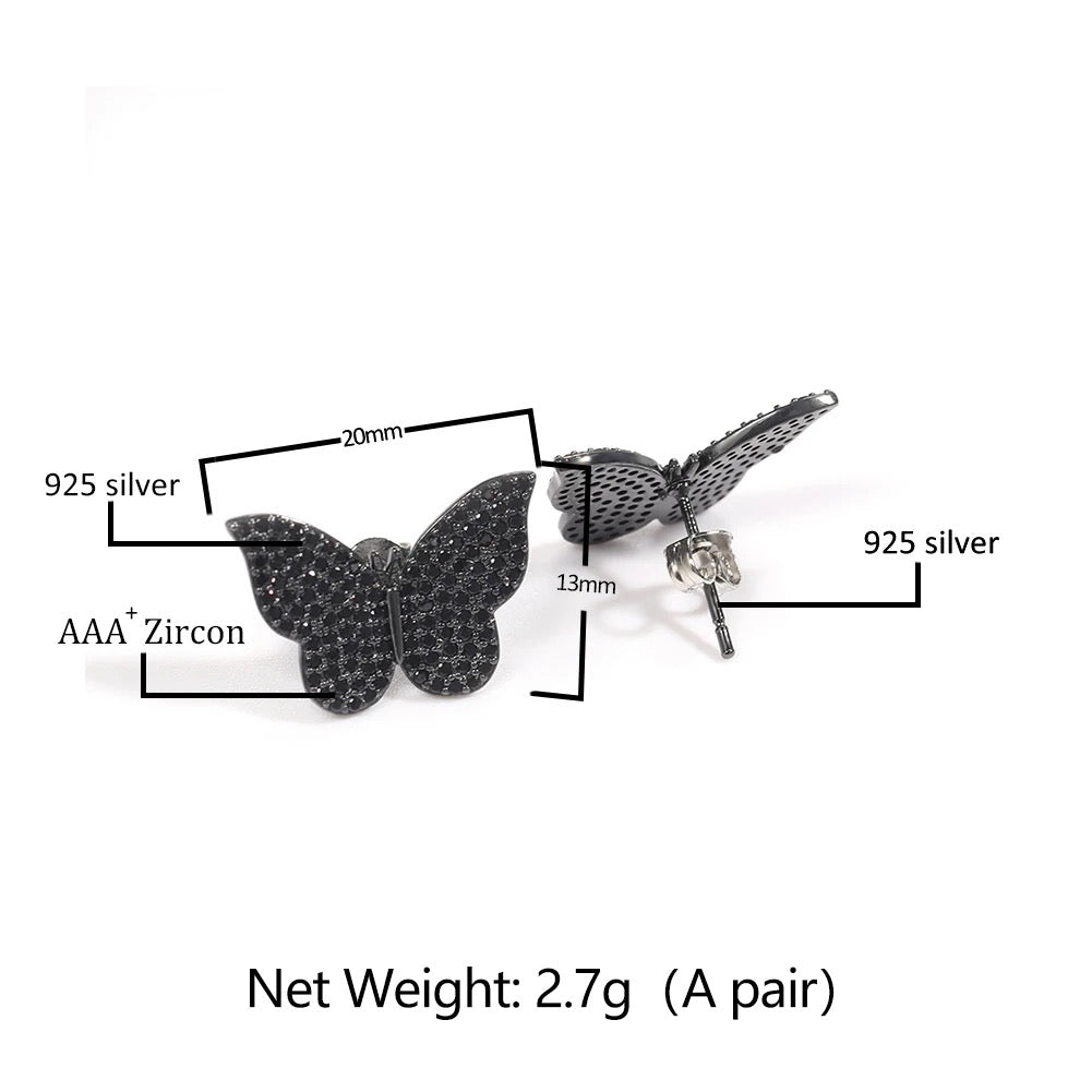 Matte Butterfly Stud Earrings