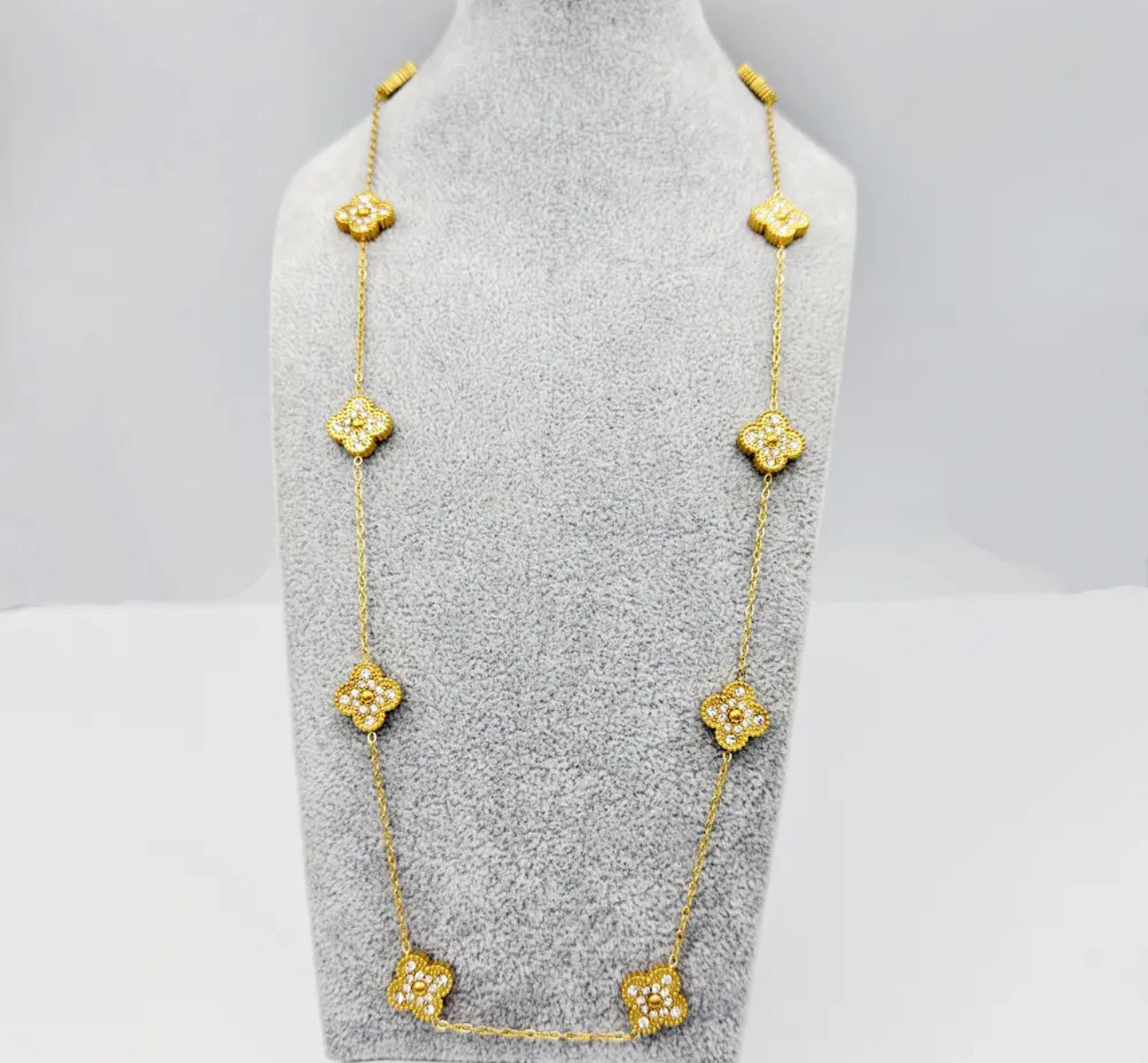 Long Clover Necklace Necklace