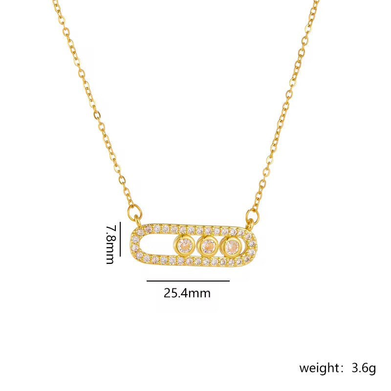 Glam Safety Pin Style Necklace