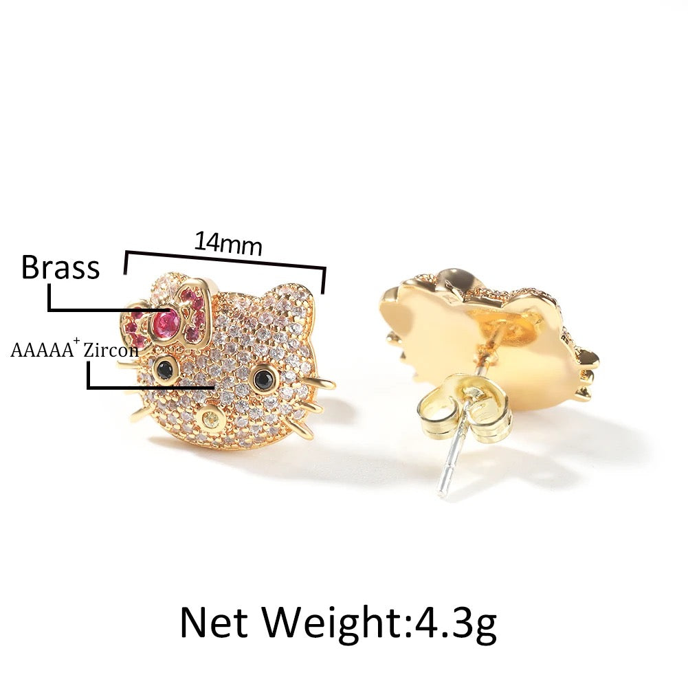 Hola Kitty Stud Earrings