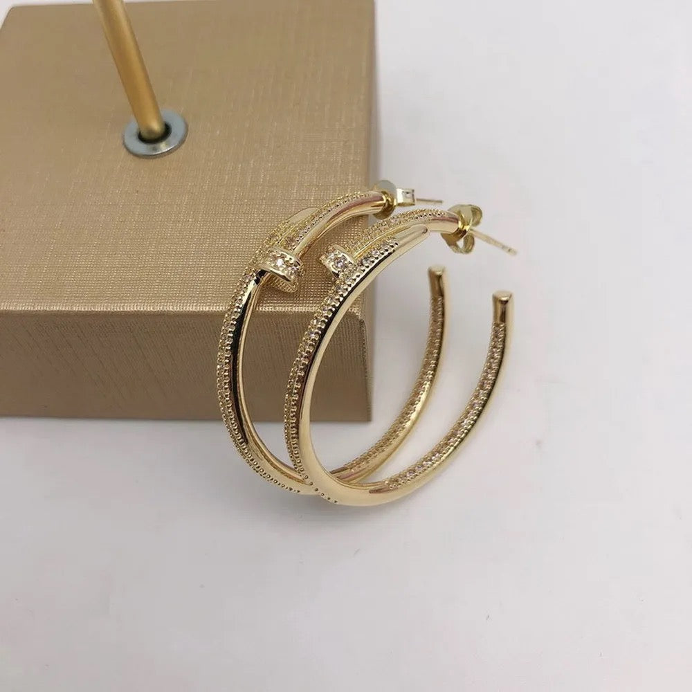 Nailhead, Medium Hoop Earrings