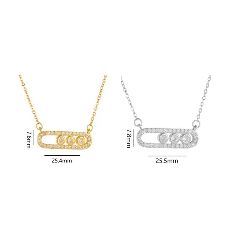 Glam Safety Pin Style Necklace