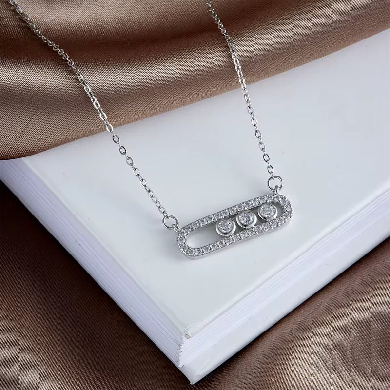 Glam Safety Pin Style Necklace