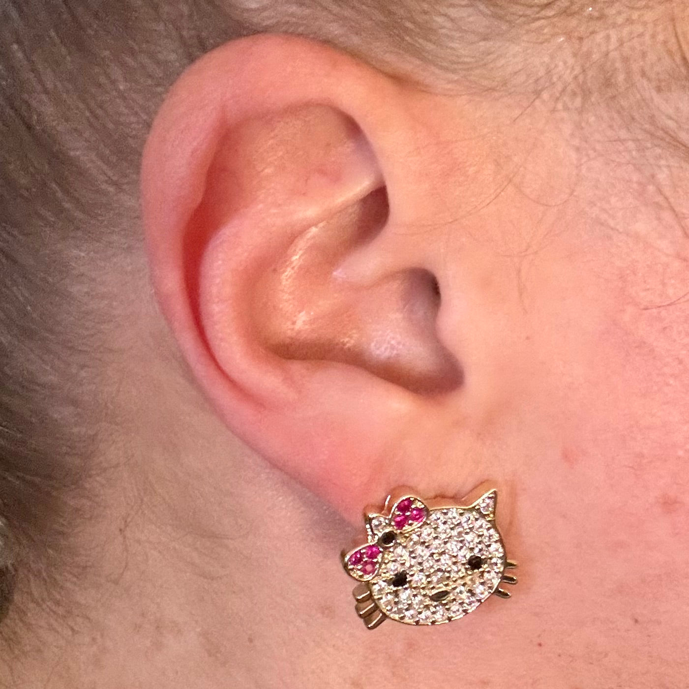 Meow Bling Kitty Stud Earrings