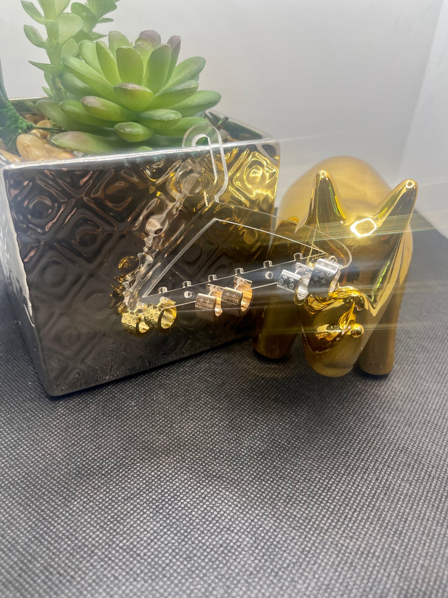 Clover Huggie Style Hoop Earrings