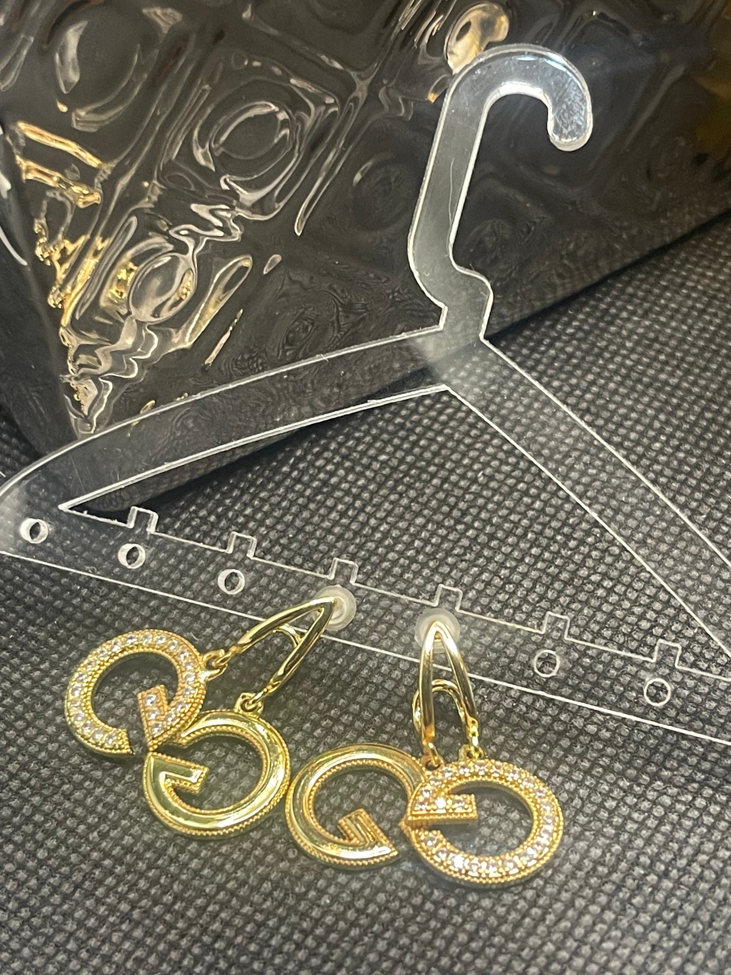 GG Dangle Rhinestone Gold Earrings