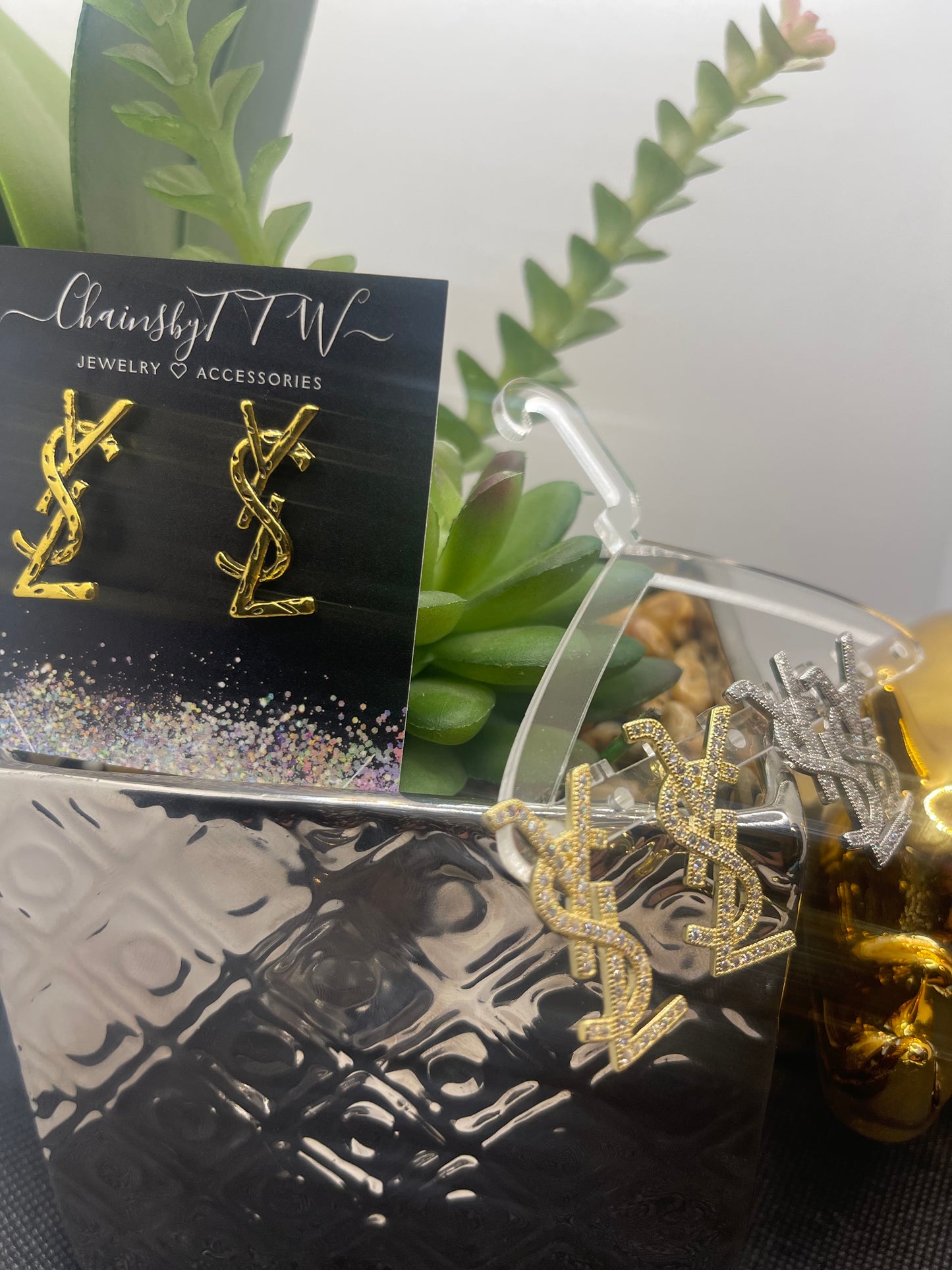 Young Stupid Love Rhinestone or Bamboo Style Fashion Earrings