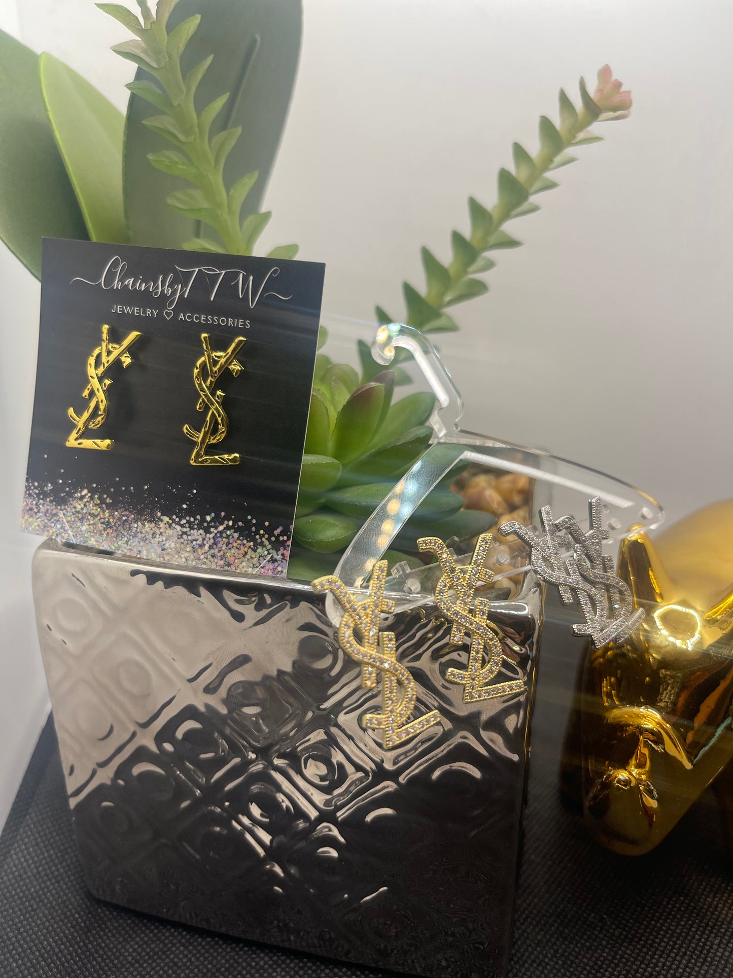 Young Stupid Love Rhinestone or Bamboo Style Fashion Earrings