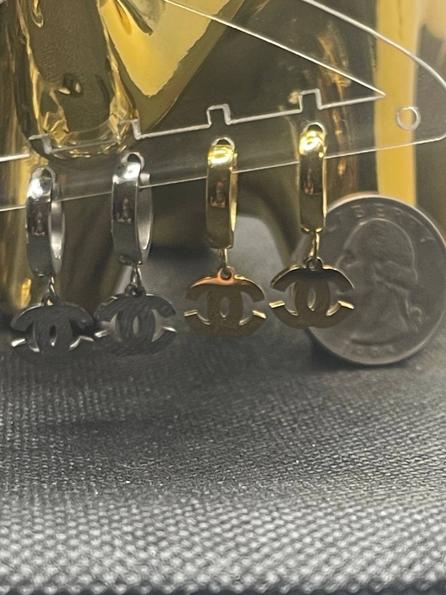 Huggie Dangling CC Earrings