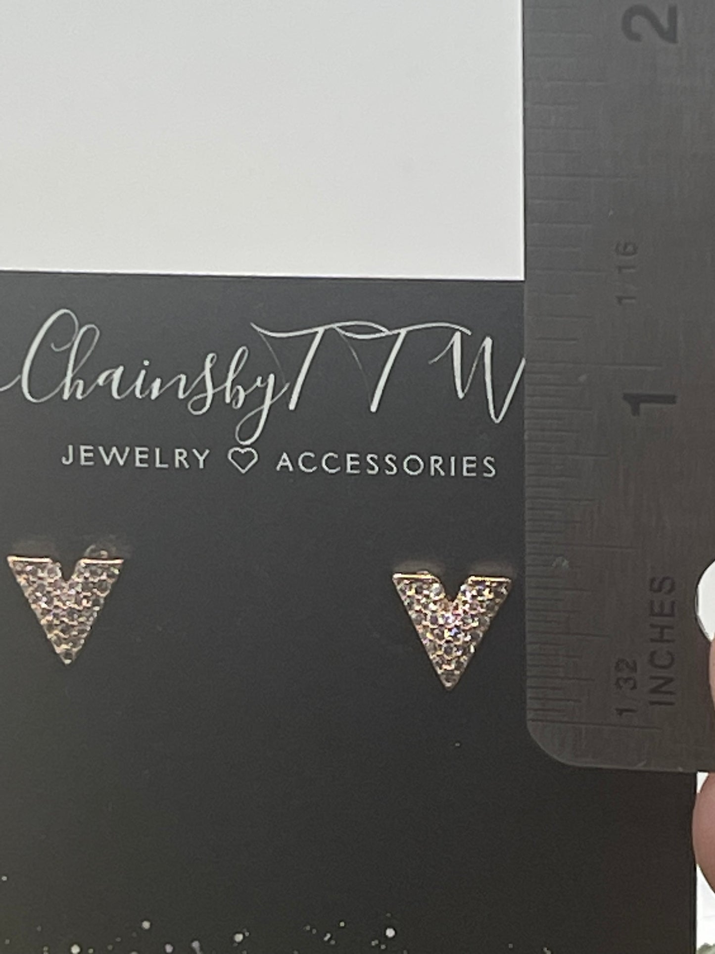 Initial V Earrings