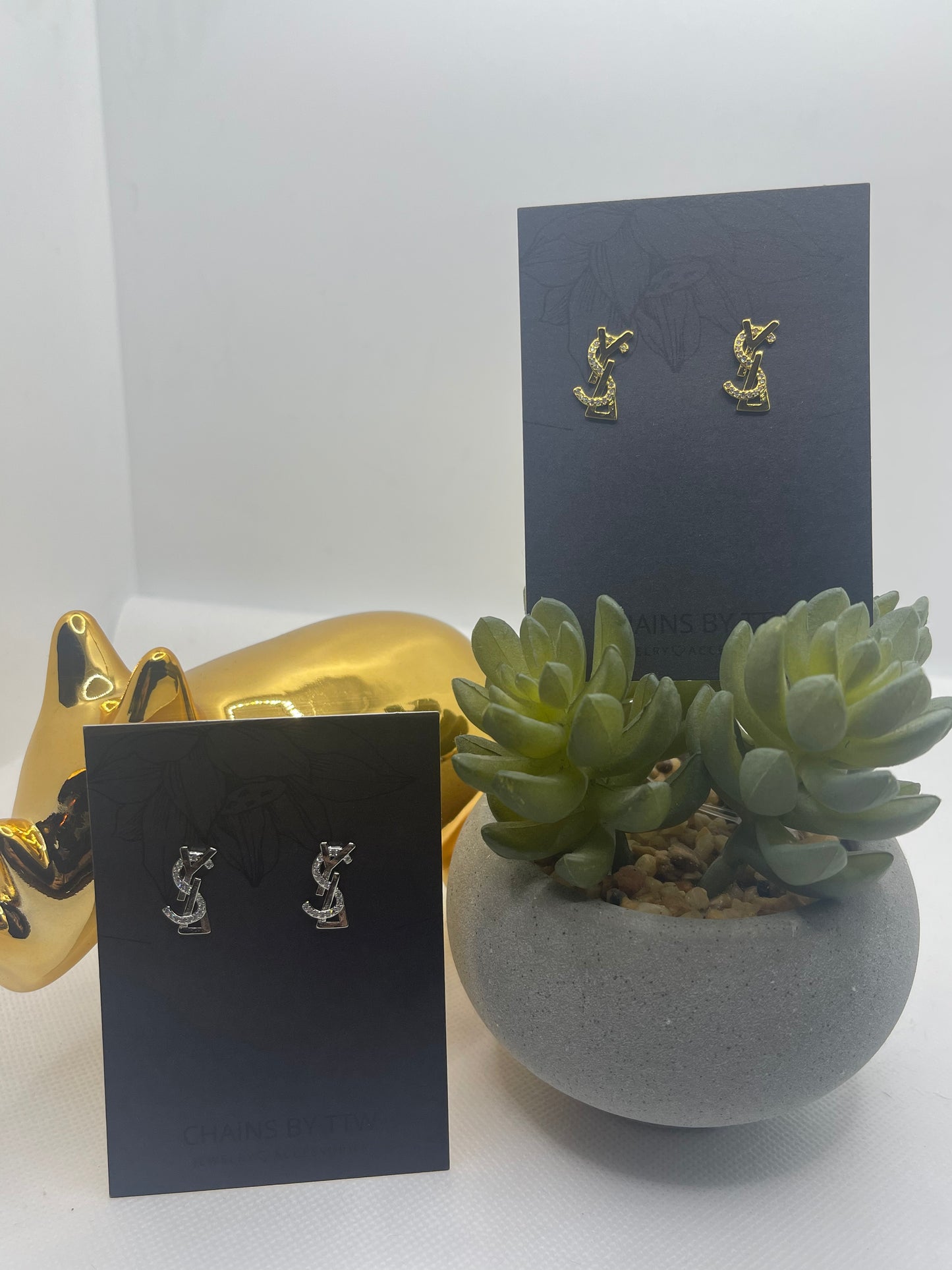 C is for Chunky, Rhinestone Large Stud-Style Earrings
