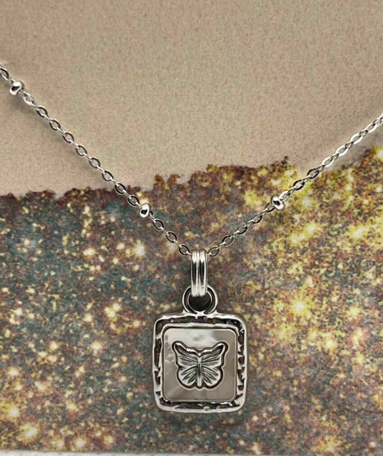 Mariposa Square Pendant Necklace