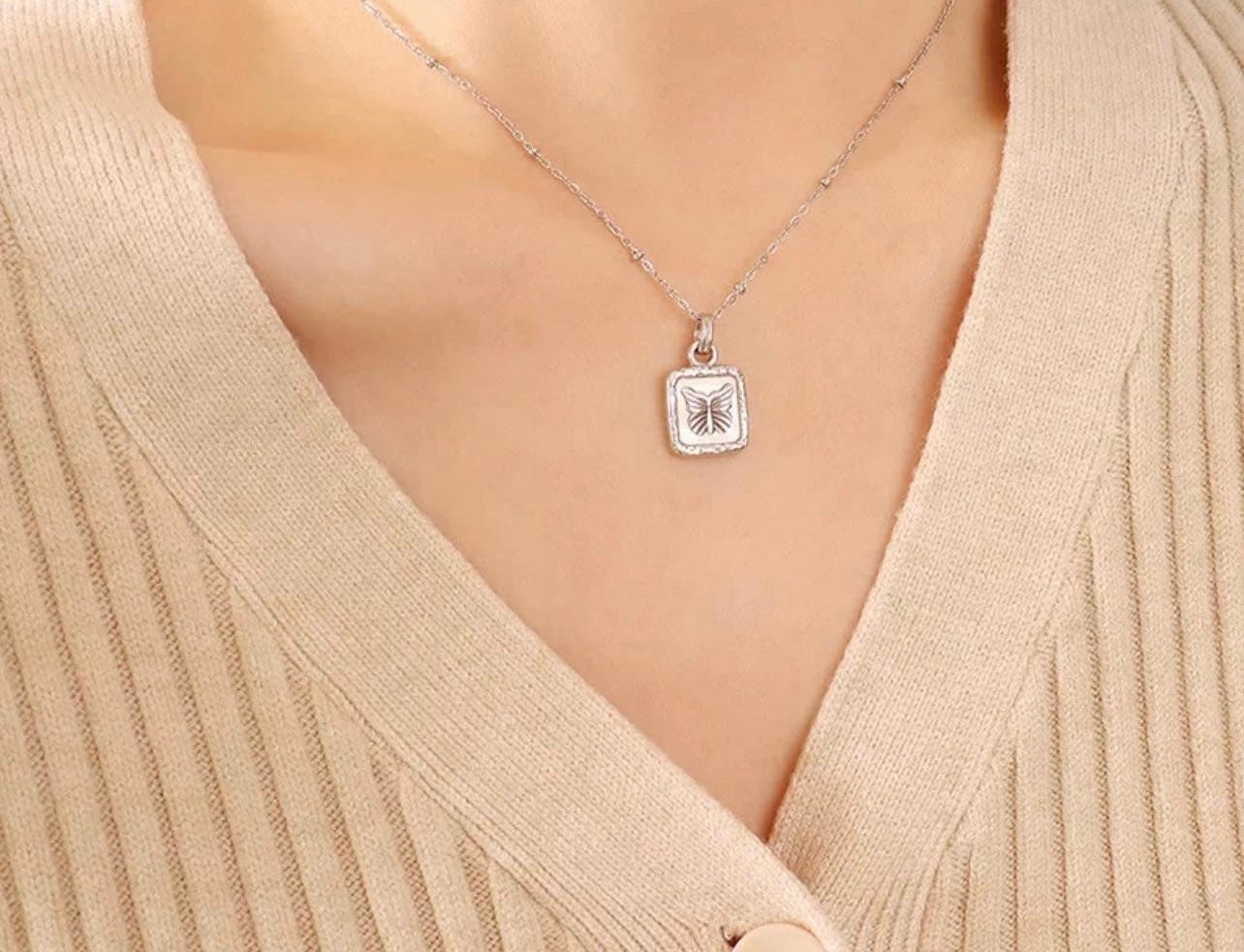 Mariposa Square Pendant Necklace