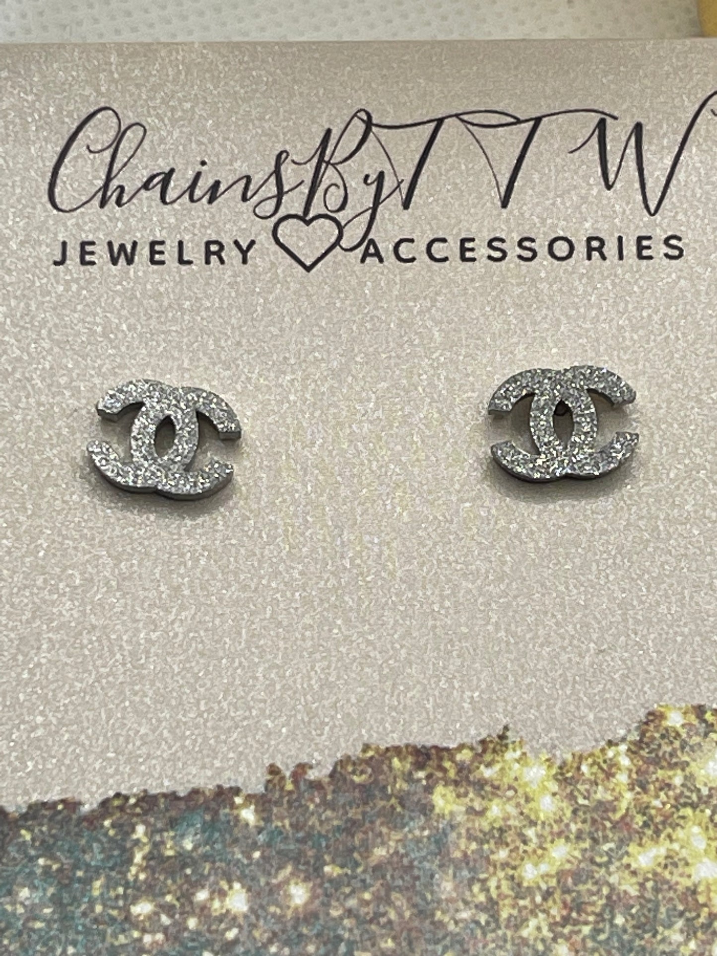Mini Initial C is for Caring Earrings