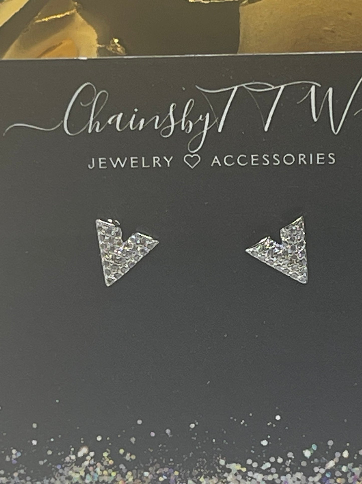 Initial V Earrings