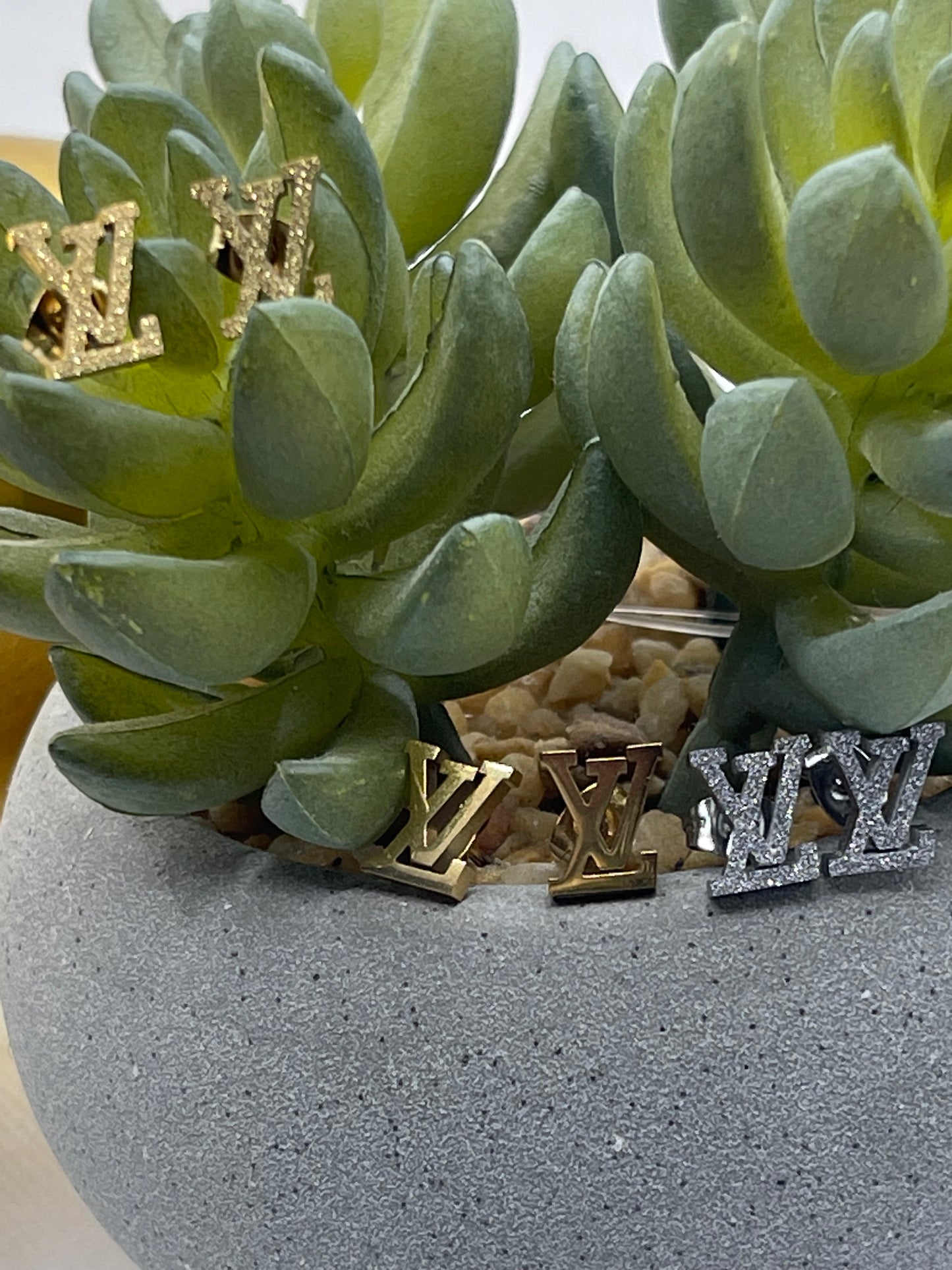 Mini Initial L & V Earrings
