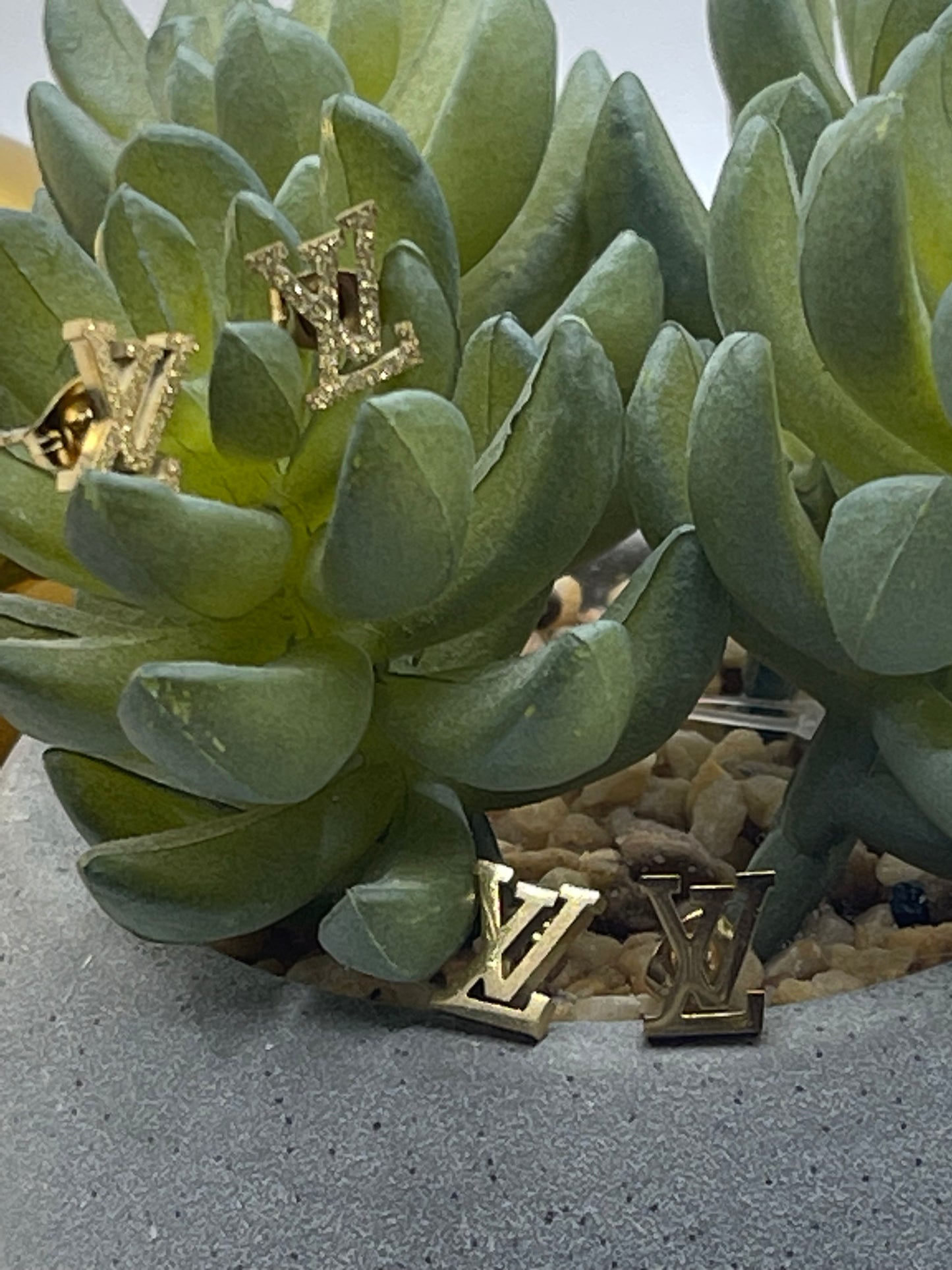 Mini Initial L & V Earrings