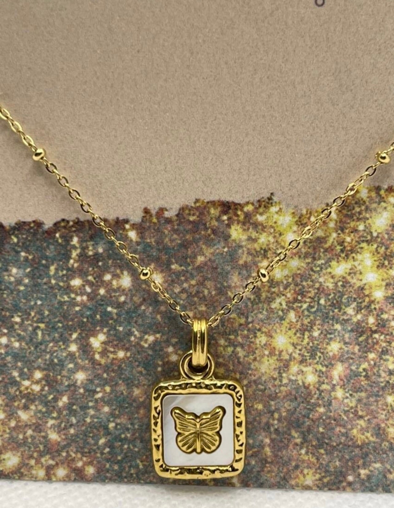 Mariposa Square Pendant Necklace