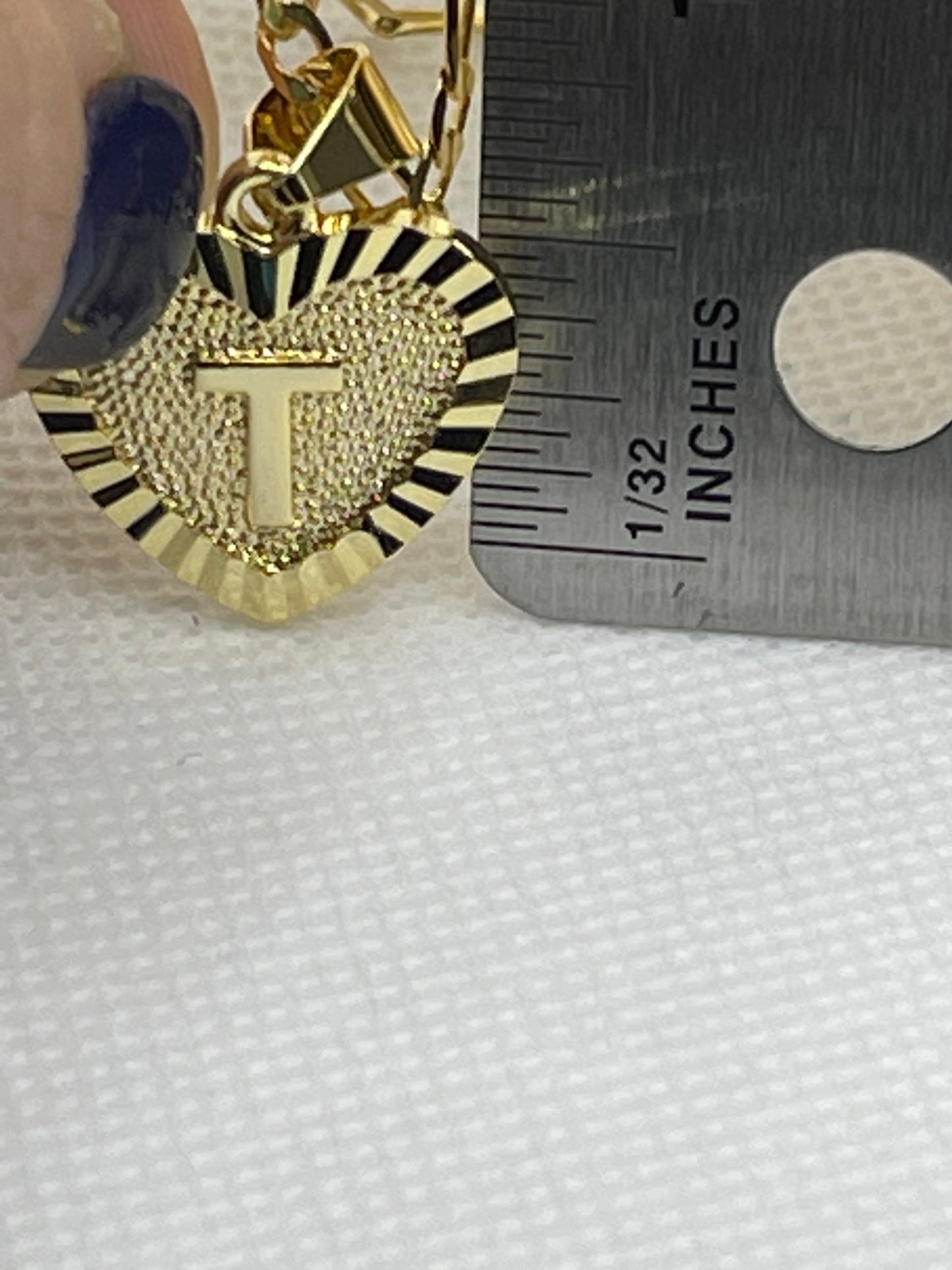 Gold Heart Initial Necklace
