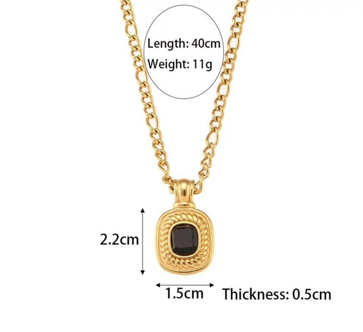 Vintage Gold Square Necklace