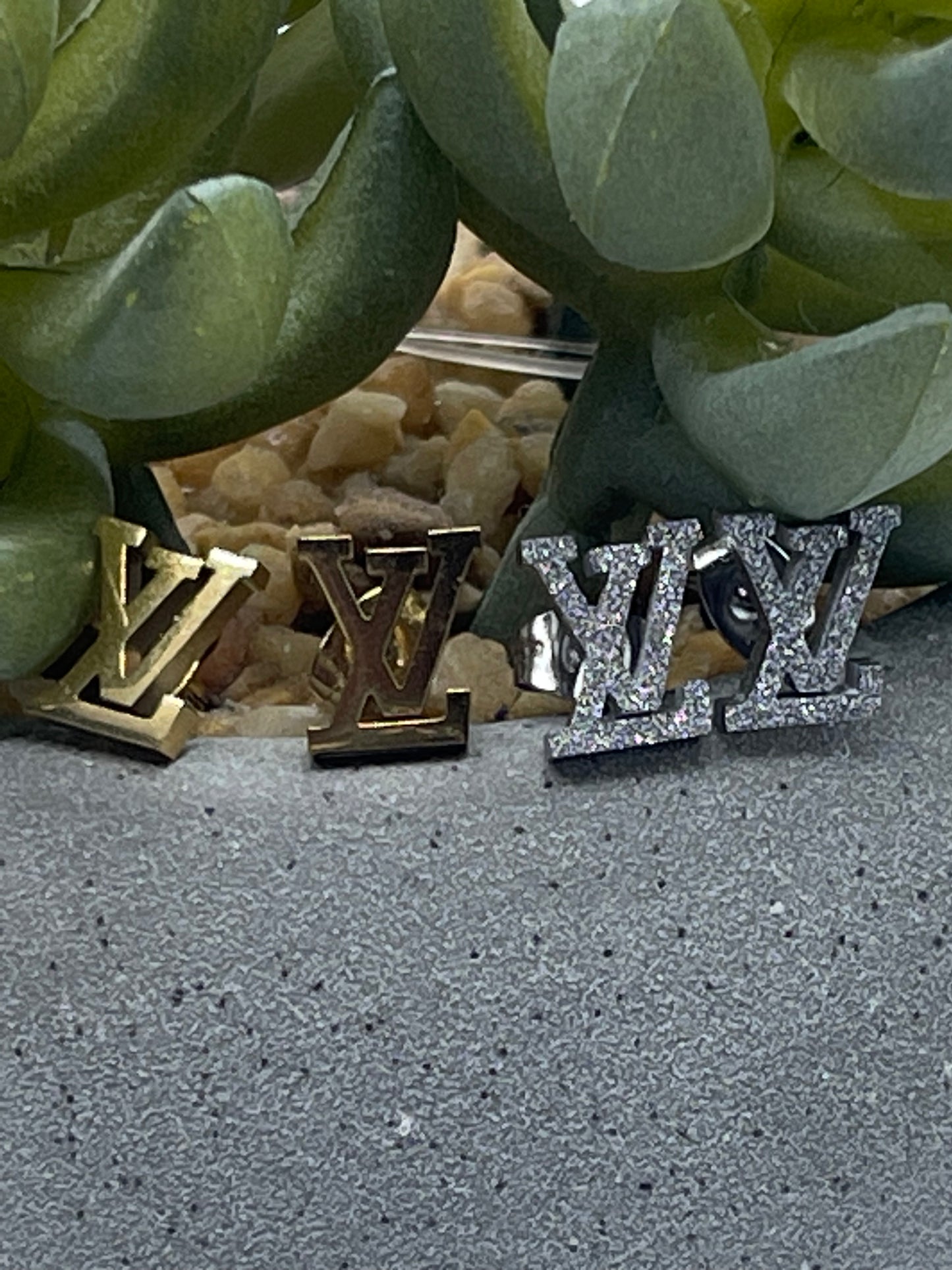 Mini Initial L & V Earrings