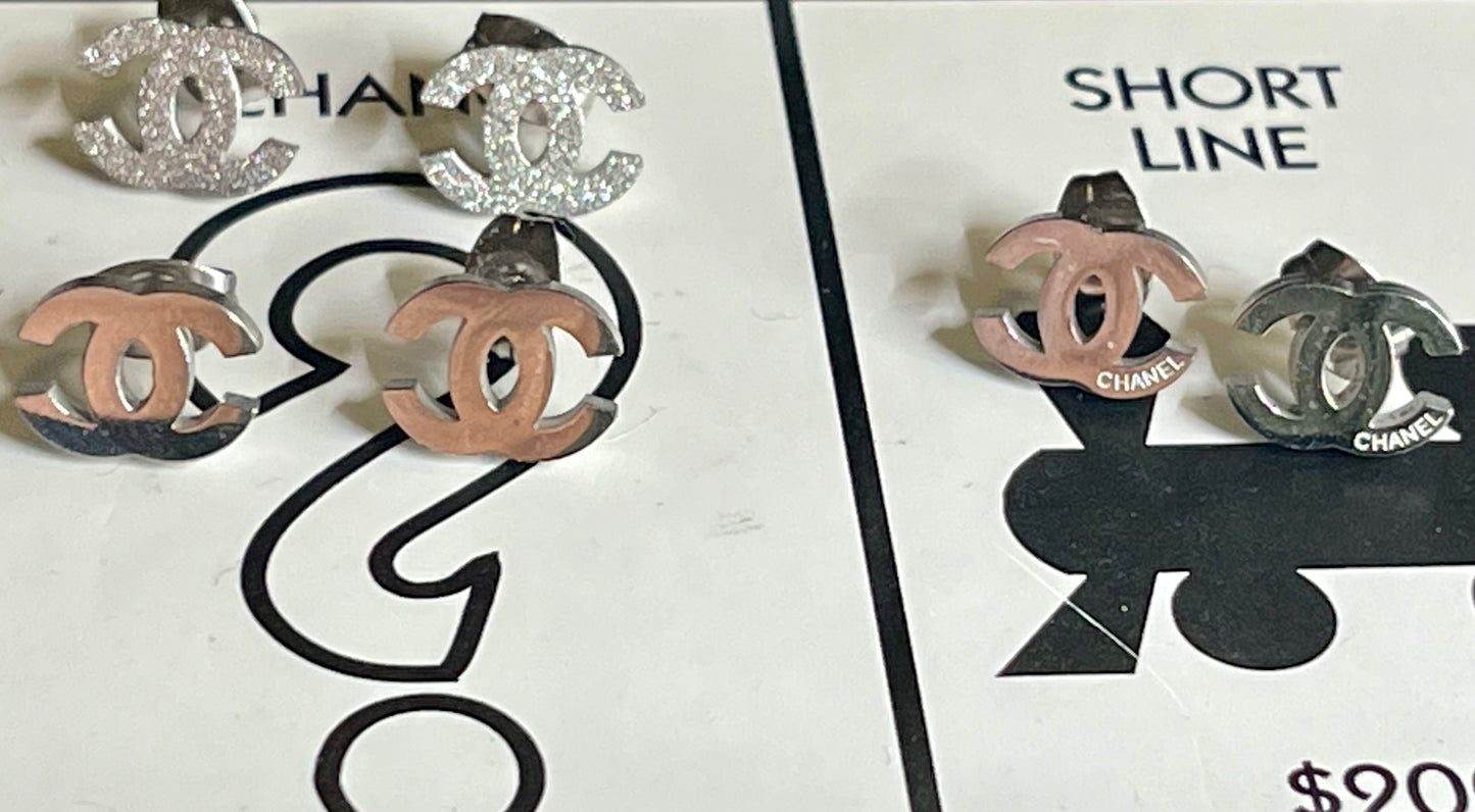 Mini Initial C is for Caring Earrings