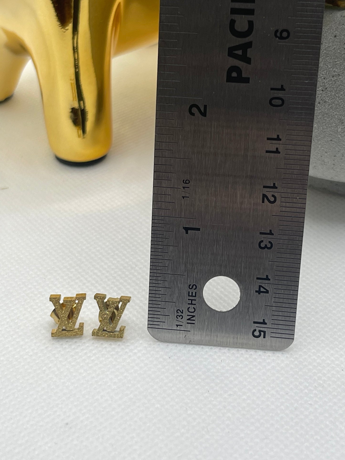 Mini Initial L & V Earrings